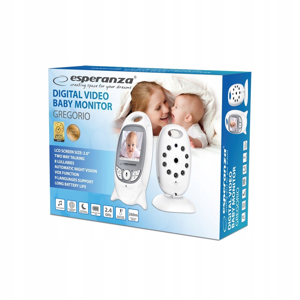 Esperanza EHM001 Gregorio video baby monitor s 2-inčnim LCD zaslonom 